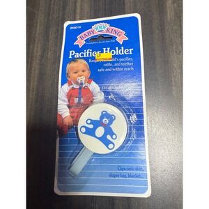 Baby King Pacifier Holder Vintage Teddy Bear‎ Clip 1991 New in Package